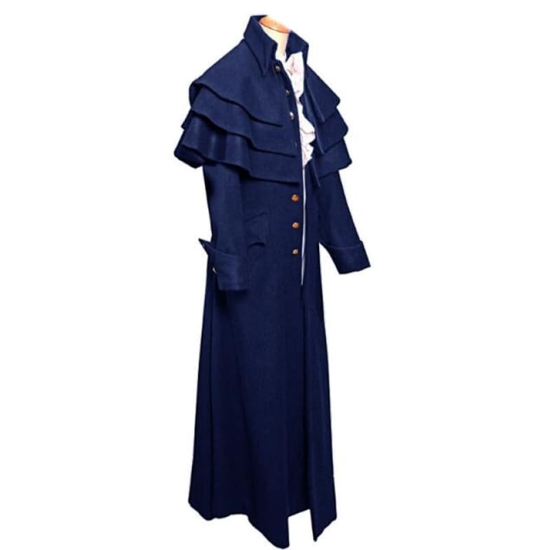 Mens Medieval Cosplay Coat With Ruffle Top Steampunk Coat - Pleasures and Sins   Pleasures and Sins