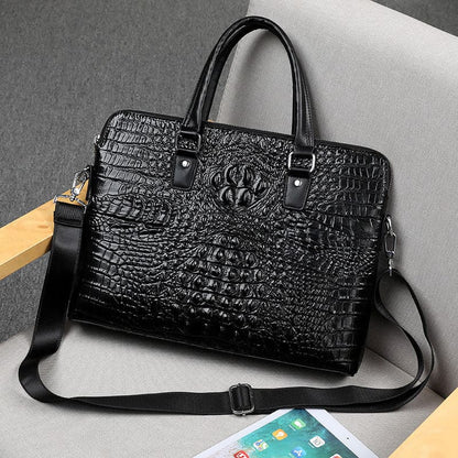 Crocodile Pattern Business Computer Bag Shoulder Briefcase