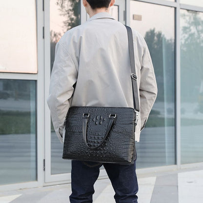 Crocodile Pattern Business Computer Bag Shoulder Briefcase