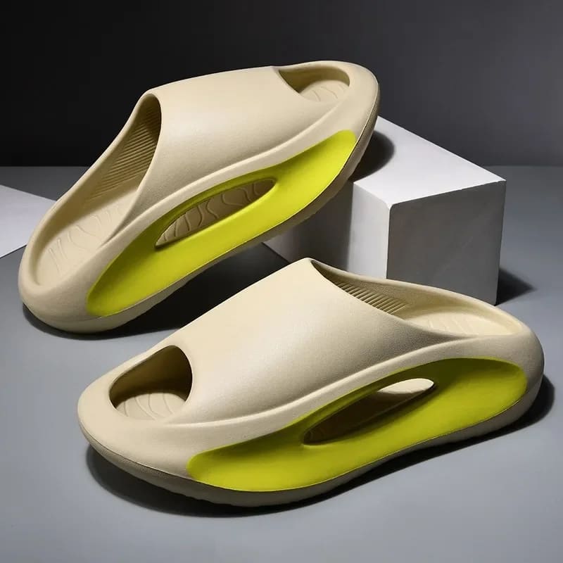 Men’s Design Summer Sliders with Thick Sole Leisure Khaki