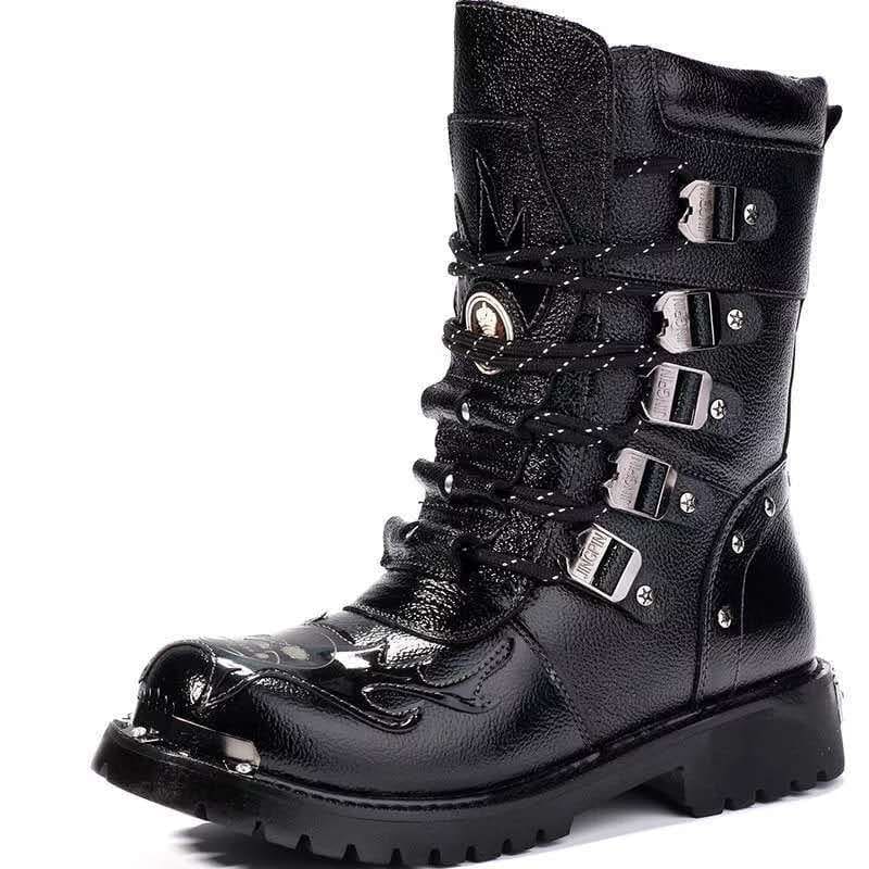 Versatile High-Top Men’s Punk Goth Boots Black / 38