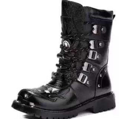 Versatile High-Top Men’s Punk Goth Boots