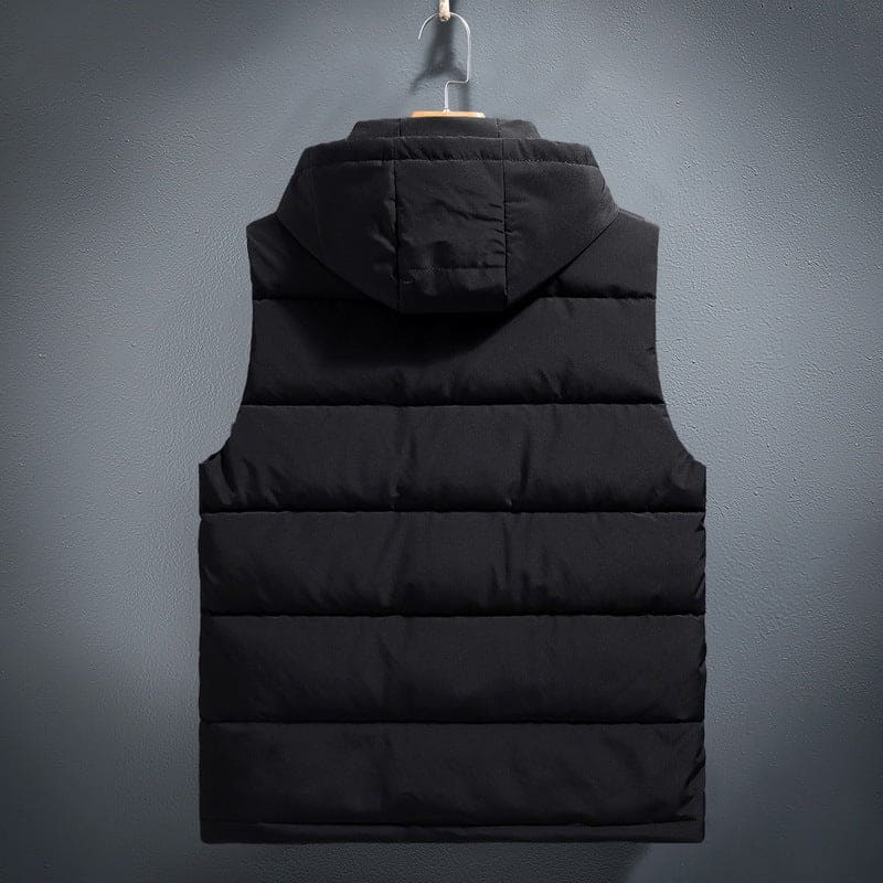 Mens Quilted Fleece-lined Warm Cotton Gilet Light Gray