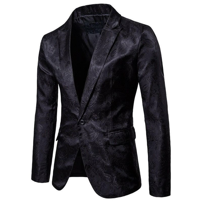 Mens Paisley Suit Single Breasted Tuxedo Blazer