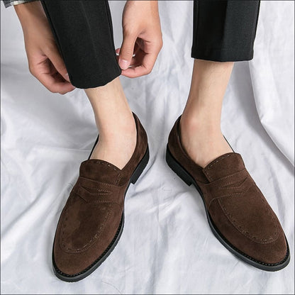 Men’s Pointed Toe Casual Suede Moccasins for Style