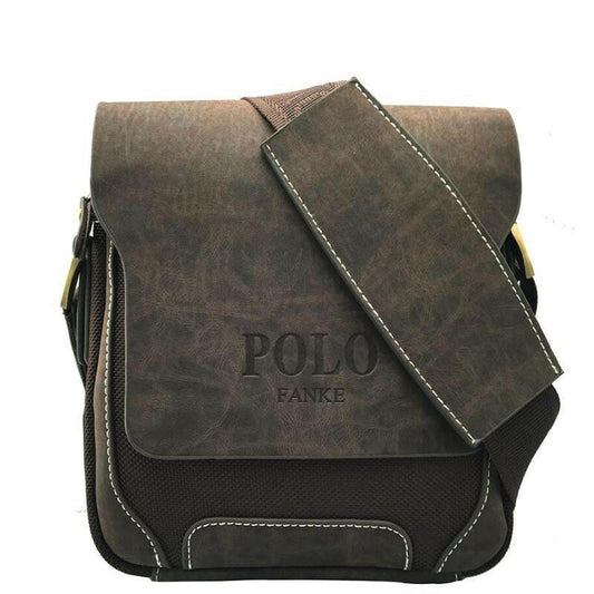 Mens Polo Messenger Bag Leather Oxford Shoulder Bag large