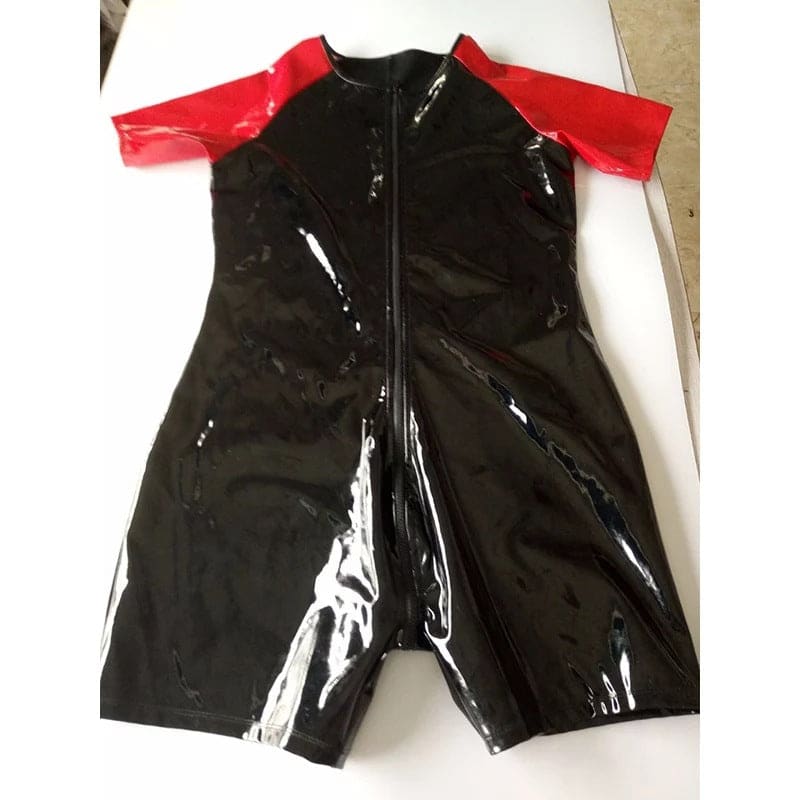 Men’s PVC Shiny Slim Fitting Bodysuit for Bold Style