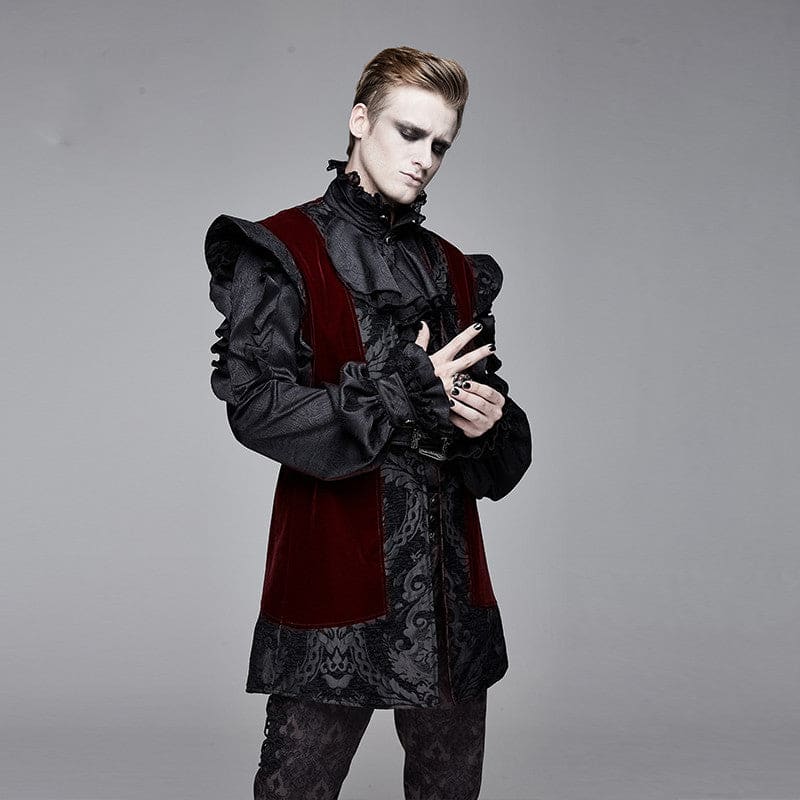 Mens Retro Court Steampunk Gothic Vest Cosplay Jacket - coat