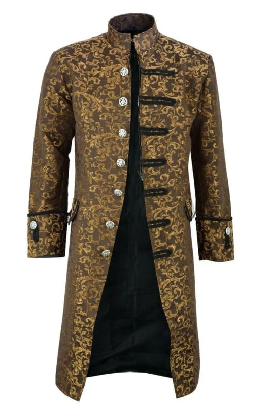 Mens Steampunk Victorian Coat for Luxurious Style Yellow