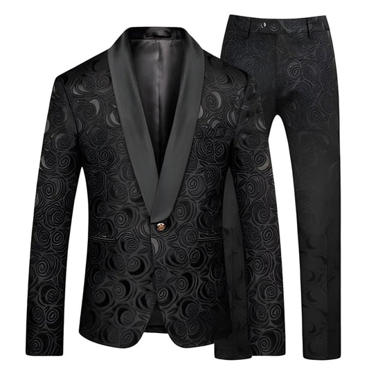 Men’s Suit Three-Piece Red Carpet Black Tie Event Black / M