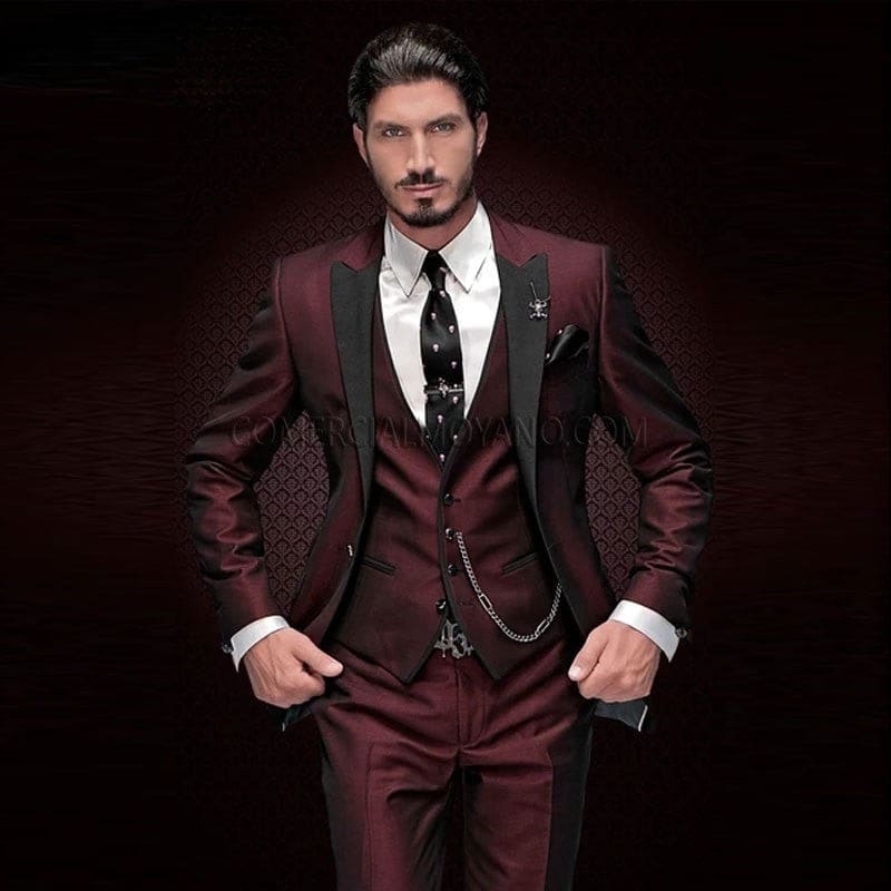 Men’s Three-Piece Suit Bridegroom Best Wedding Attire