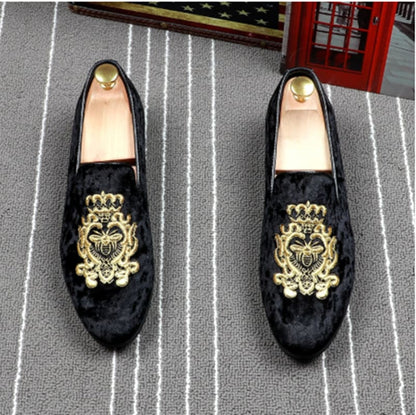 Mens Velour Embroidered Formal Shoes | Stylish &