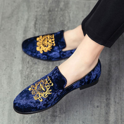 Mens Velour Embroidered Formal Shoes | Stylish &