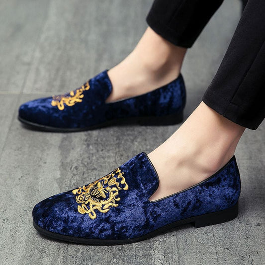 Mens Velour Embroidered Formal Shoes | Stylish &