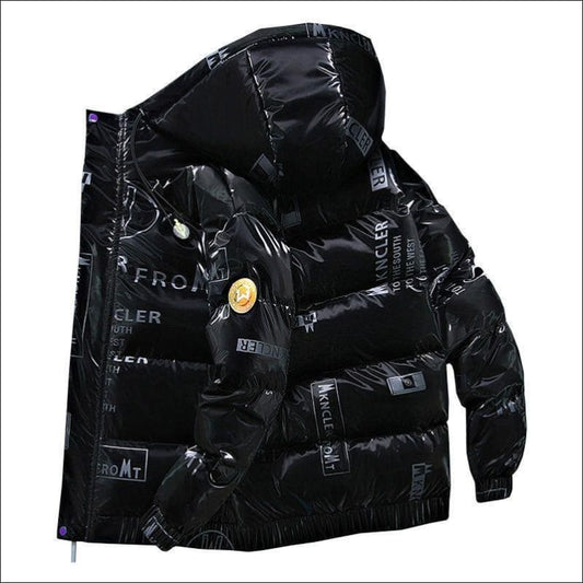 Men’s Winter Hooded Shiny Padded Bubble Coat