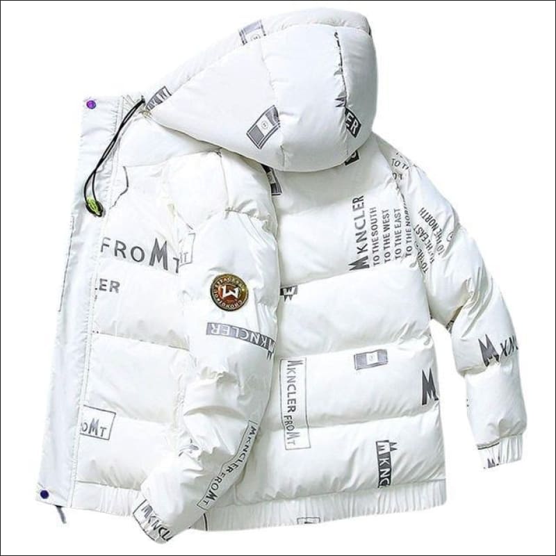 Men’s Winter Hooded Shiny Padded Bubble Coat