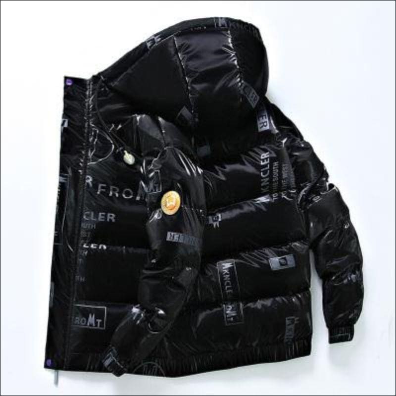 Men’s Winter Hooded Shiny Padded Bubble Coat