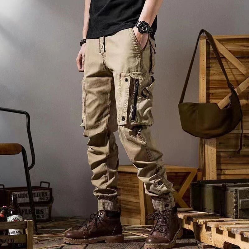 Men’s Workwear Pants Outdoor Casual Cargo Pants Khaki / M