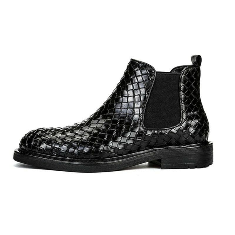 Men’s Woven Pattern Short Boots for Stylish Appeal