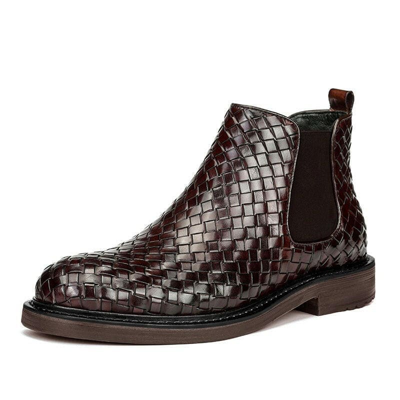 Men’s Woven Pattern Short Boots for Stylish Appeal