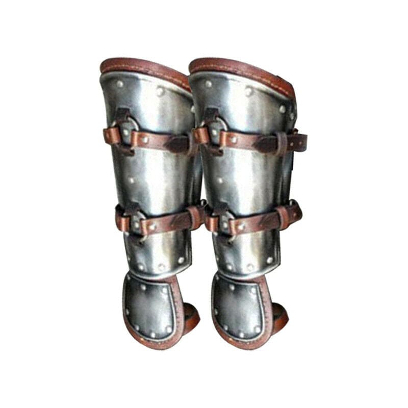 Metallic Buckle Hand Guard Gauntlets for Reenactment Silver