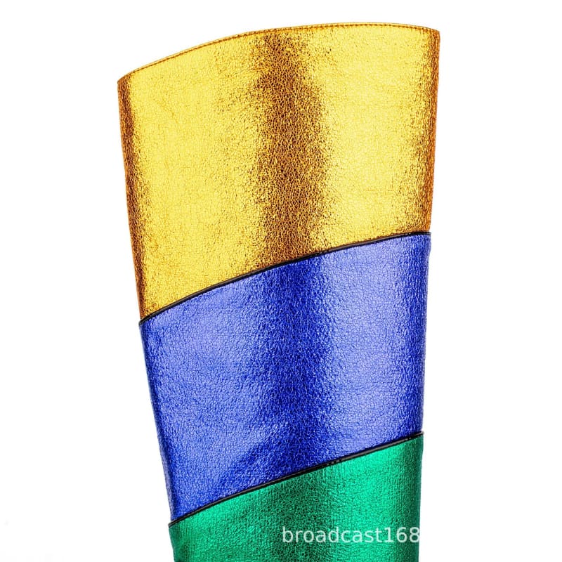 Metallic Rainbow Pride Colour Pointed Toe Chunky Heel Mid