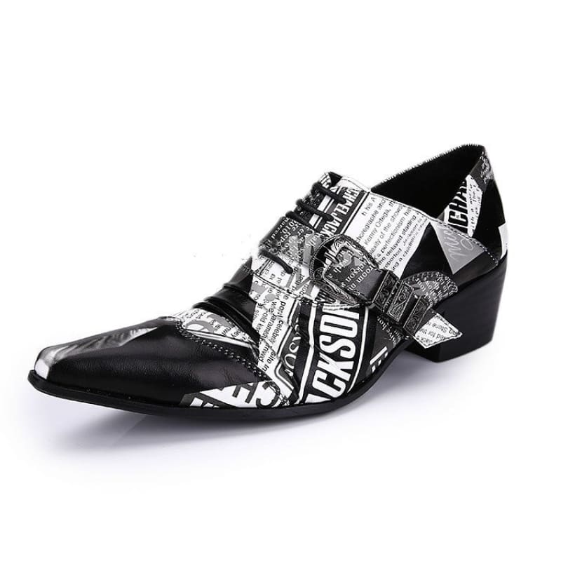 Michael Jackson Newspaper Print Leather Lace-up Shoes