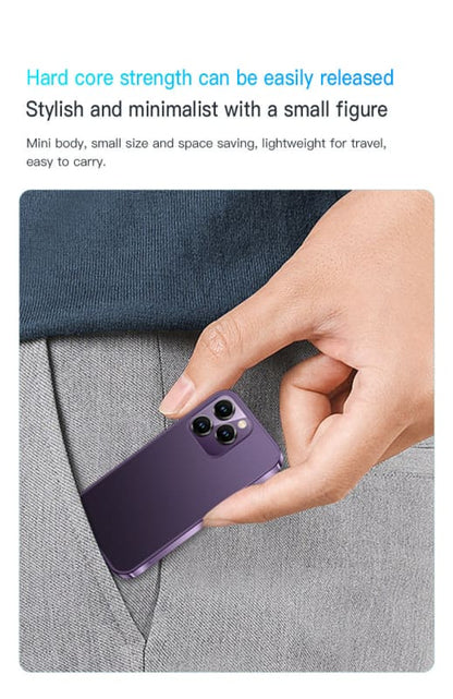 Purple smartphone with a multi-lens camera being held by a hand.