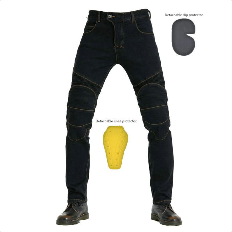 Motorcycle Rider Shatterproof Jeans for Adventure Black