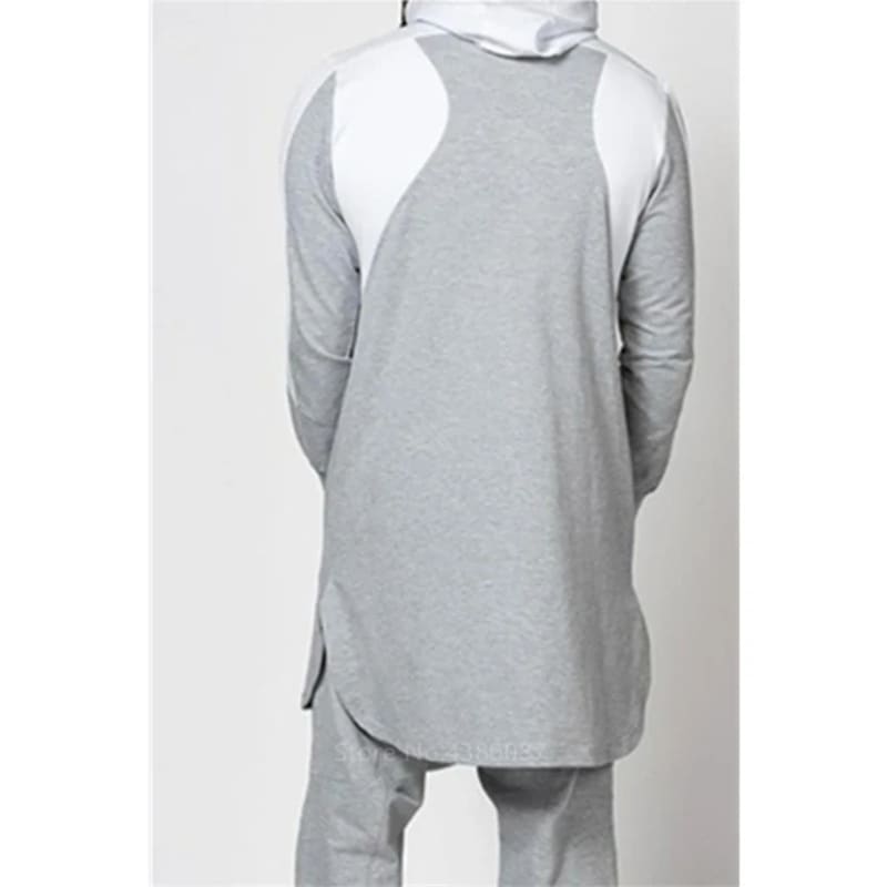 Muslim Arabic Islamic Long Hoodies for Comfort Gray / S