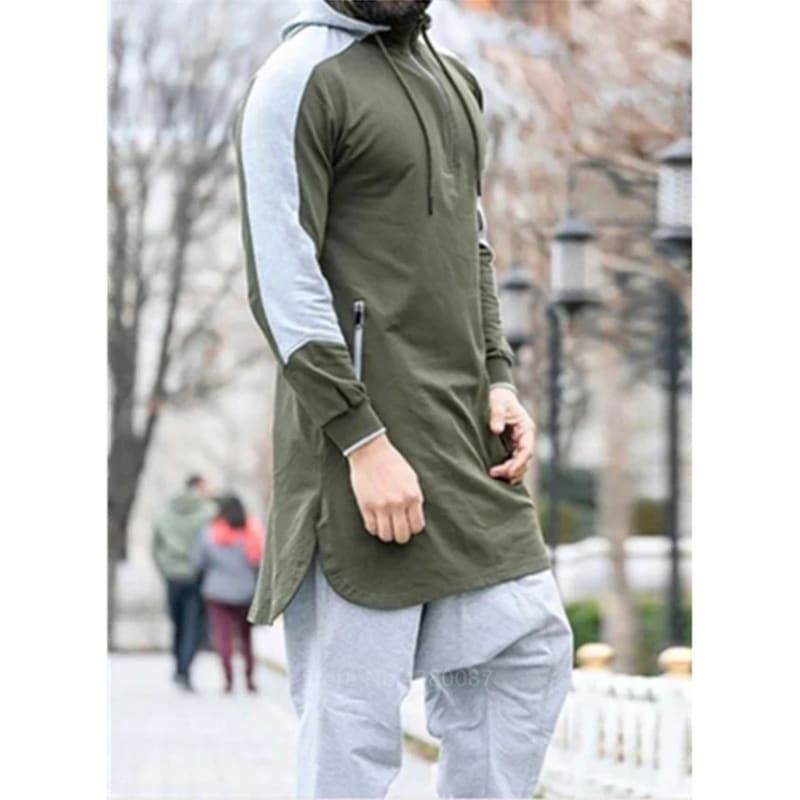 Muslim Arabic Islamic Long Hoodies for Comfort Green / S