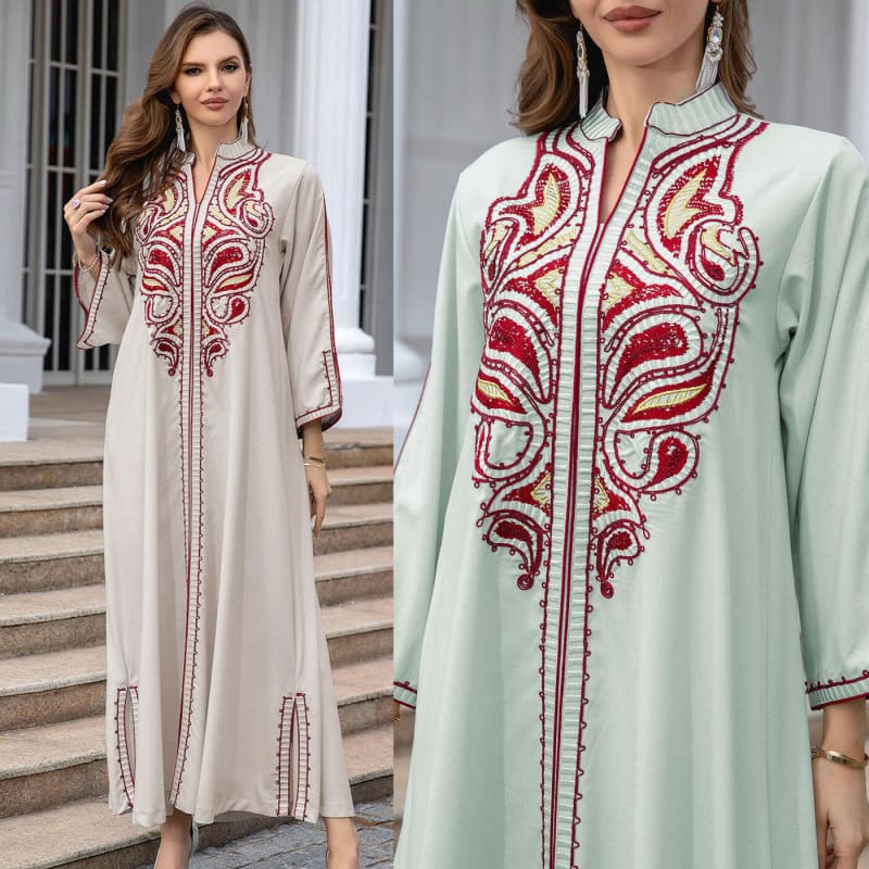 Muslim Middle East Embroidery Dress for Elegant Style