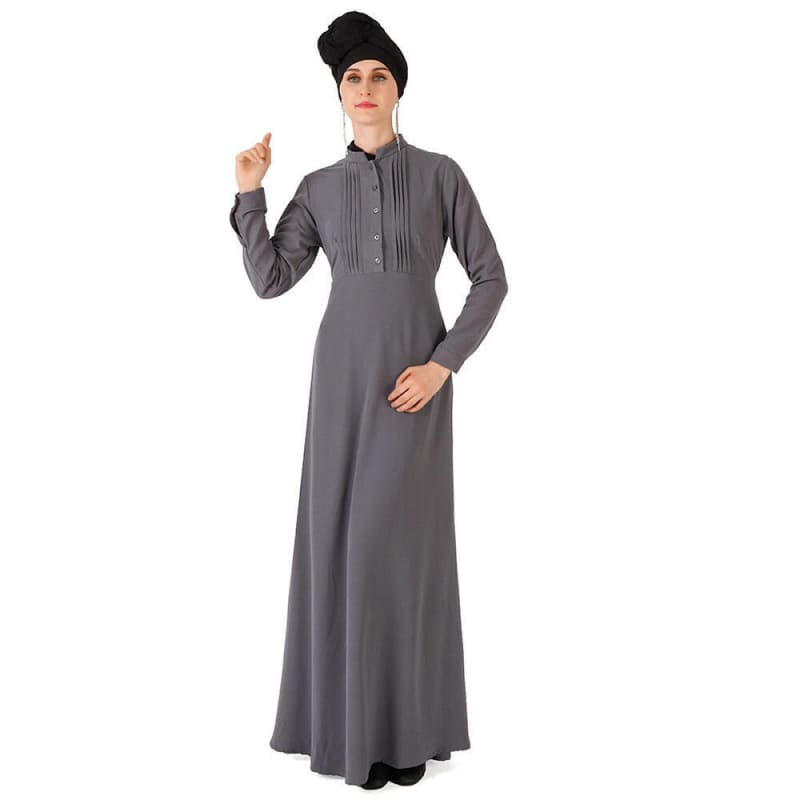 Muslim Womens Classic Elegant Robe for Stylish Comfort Gray