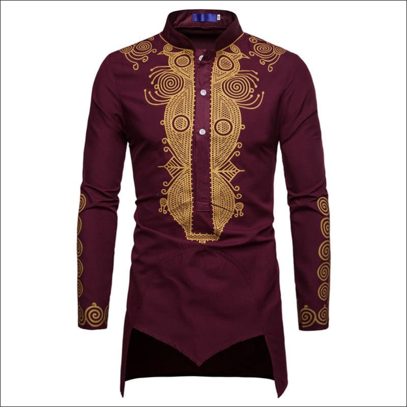 Nehru Collar Indian Style Shirt for a Chic Upgrade Wine red