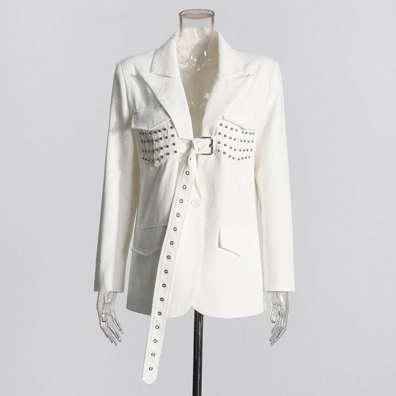 New Design White Long Sleeve Suit Coat for Women white / S