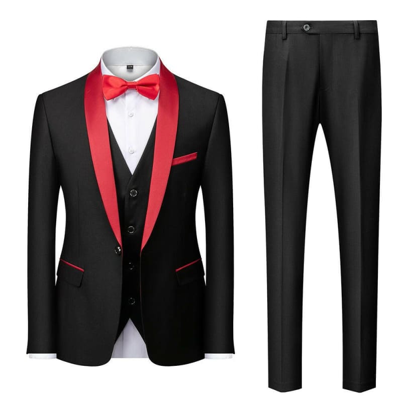 New Grooms Men Wedding Shawl Lapel Tuxedos Black large body