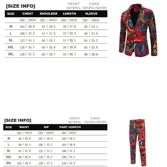 Men’s African Suit Floral Print for Stylish Gentlemen