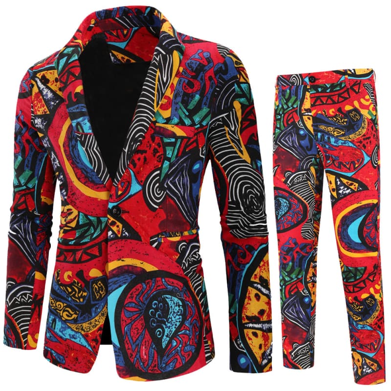 Men’s African Suit Floral Print for Stylish Gentlemen