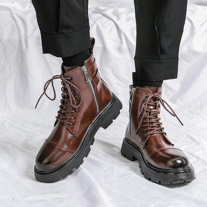 Mid-Top Round Head Chelsea Men’s Boots for Style