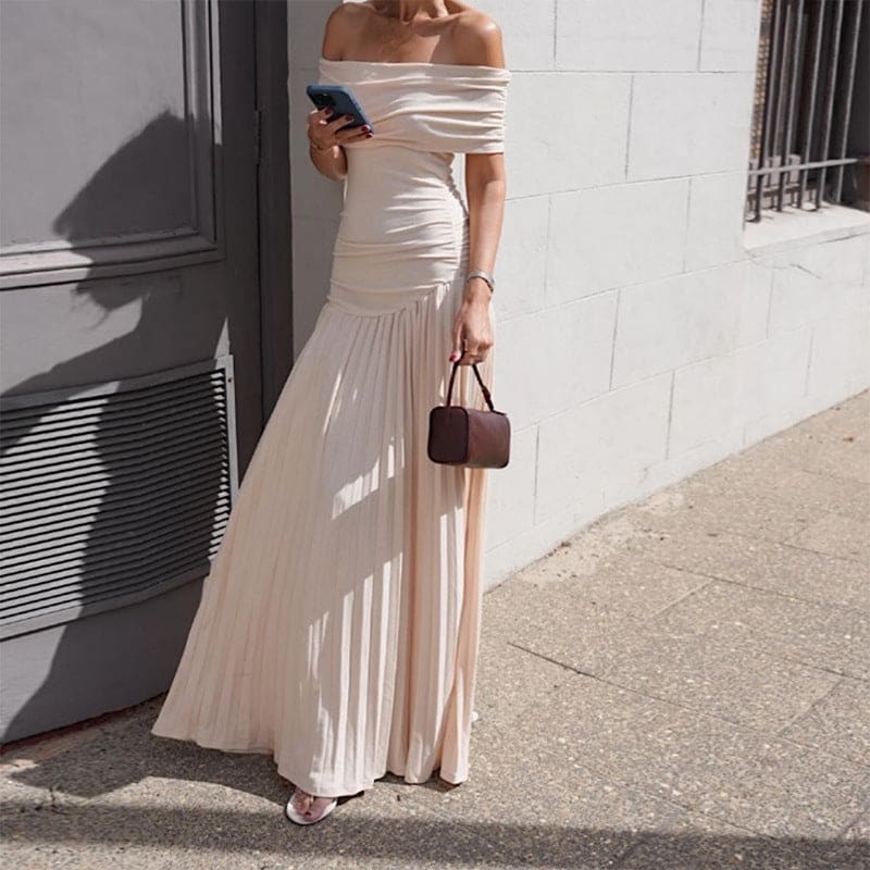 Elegant Sexy Slim Fit Pleated Strapless Dress