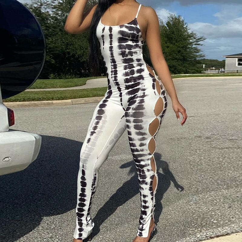 Casual Womens Printed Sling Jumpsuit for Style S