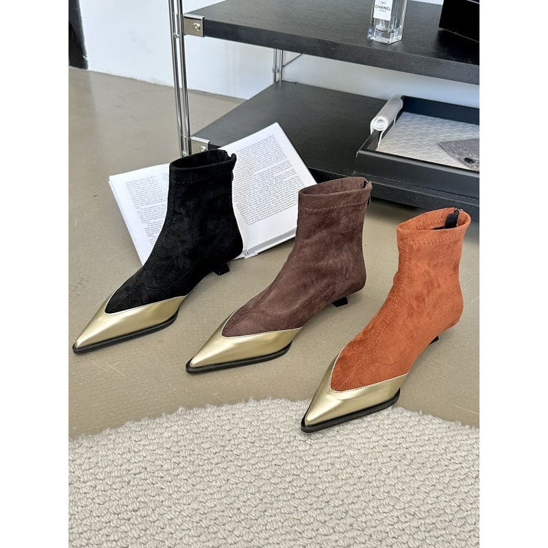 New Women’s Ankle Boots Pointed Toe Zip Short Boots