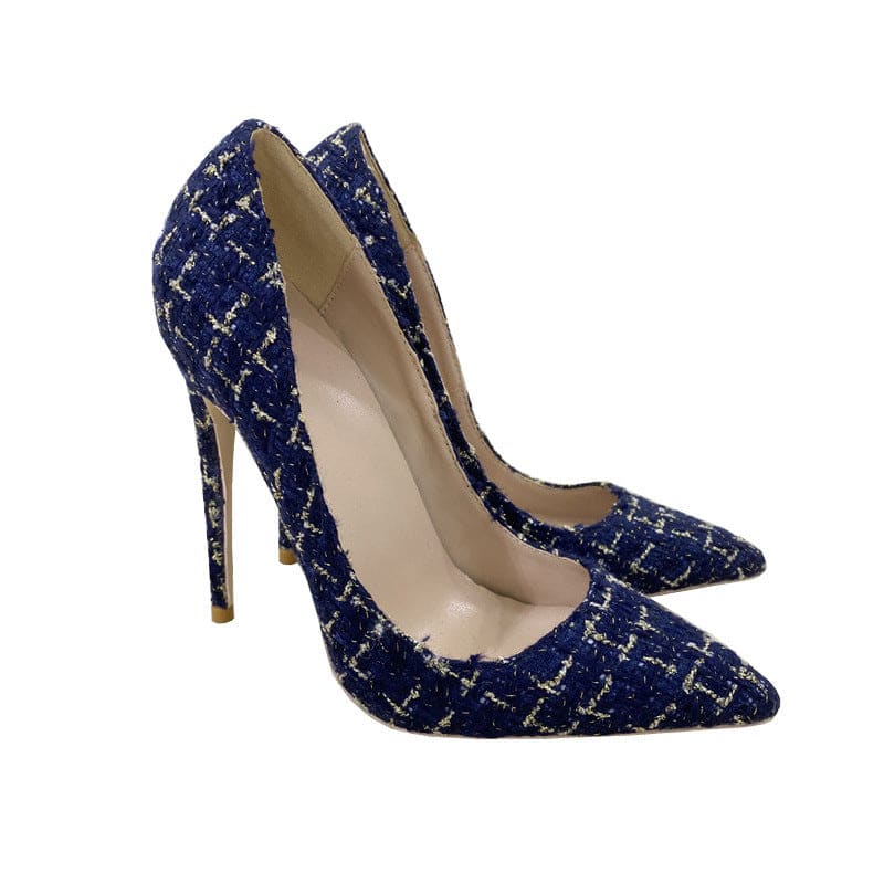 Woven High Heel Stiletto Shoes with Shallow Mouth