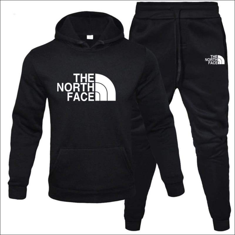 North Face Printed Fleece Hoodie and Jogger Set 1# / S