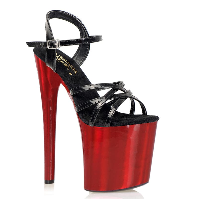 Strappy Platform Sandals with 20cm High Heel Red / 5