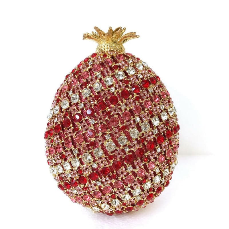 Pineapple Shaped Crystal Diamante Banquet Bag