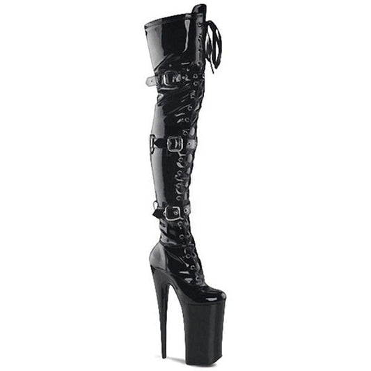 Dominatrix Ladies Boots with High Platform Heels Black / 35