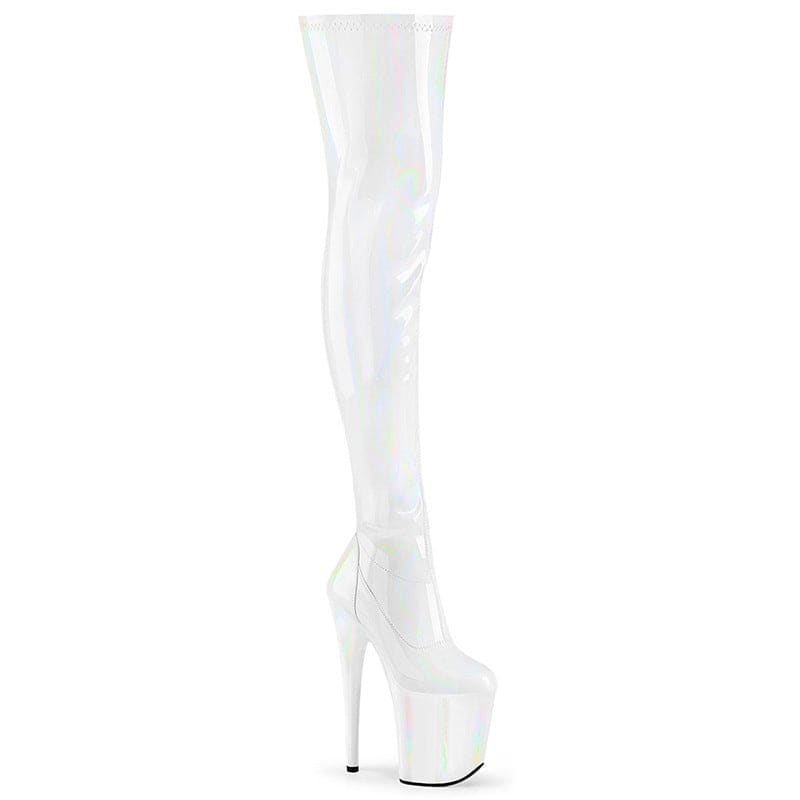 Plus Size Patent Leather High Heel Thigh Length Round Toe