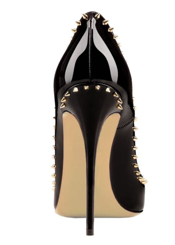 Pointed Toe Studded High Heel Unisex Pumps