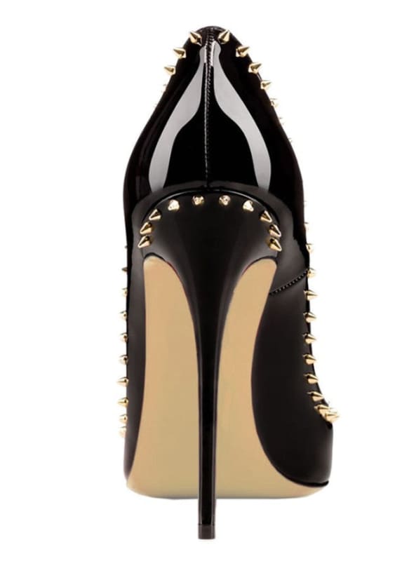 Pointed Toe Studded/rivet High-heeled Pumps/shoes - Pleasures and Sins